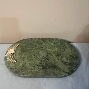Charcuterie Serving Board Tray Vintage Green Marble Grape Vine Pattern
